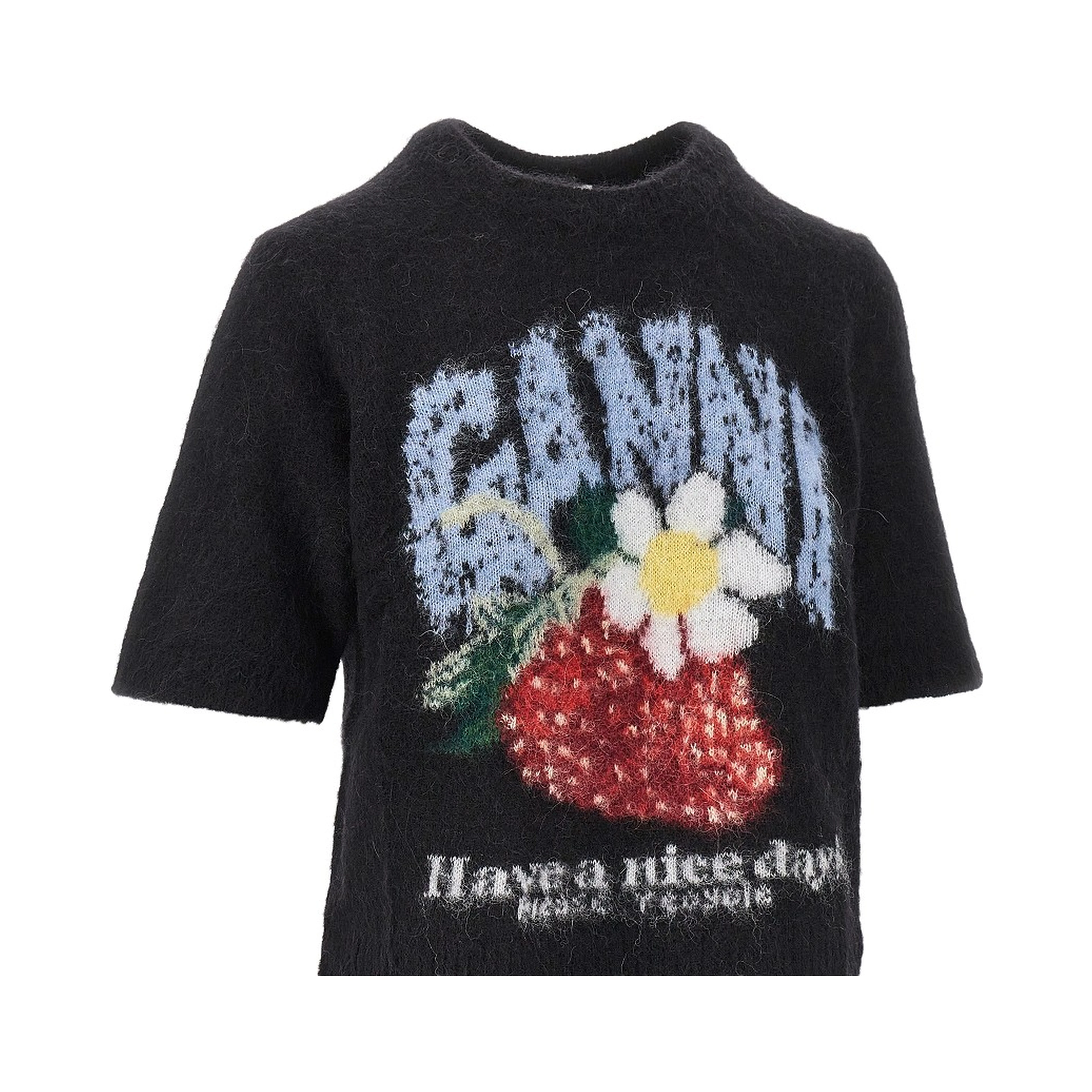 Wool-blend knitted top
