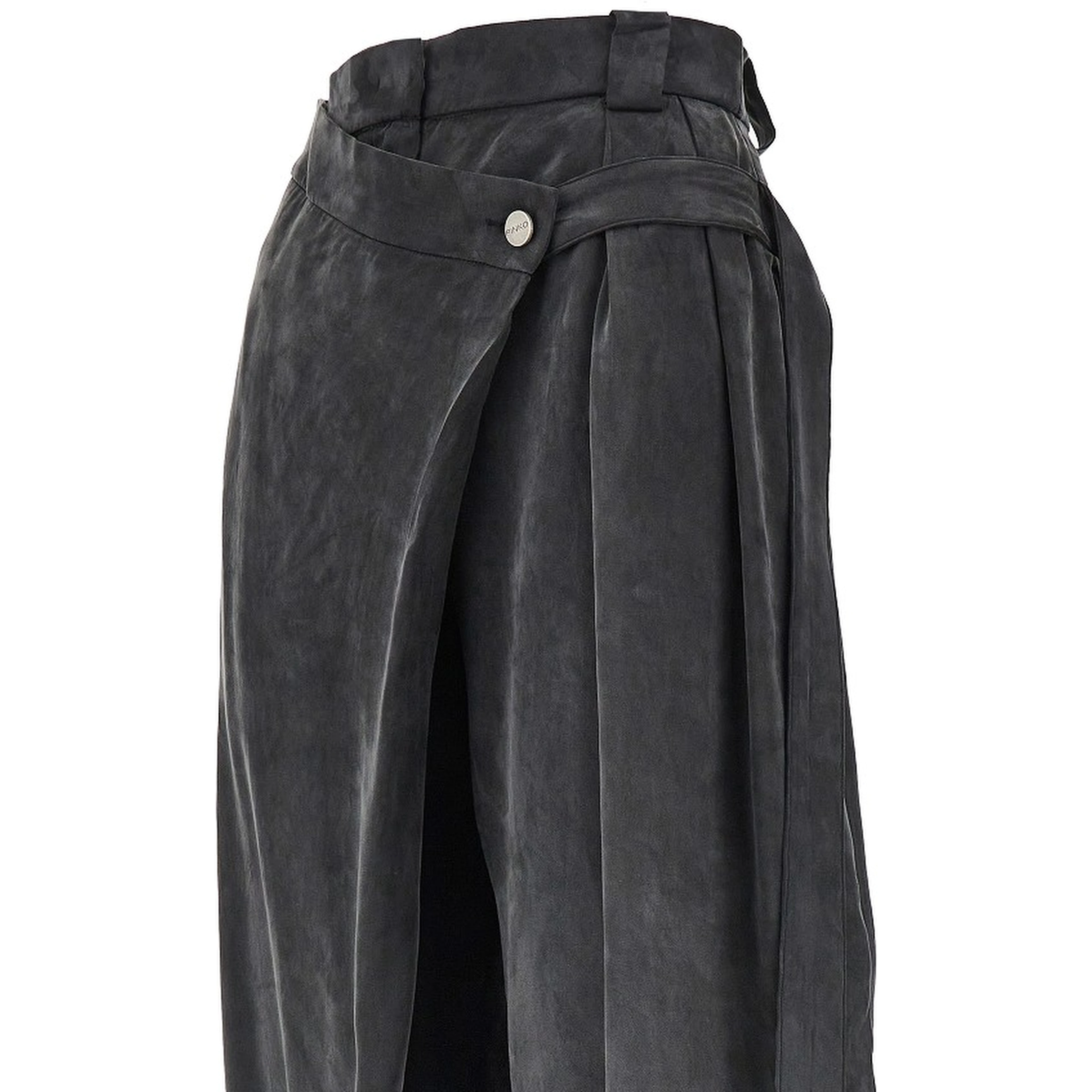 Wrap-over twill pants