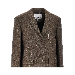 Wool jacket with pinstriped motif