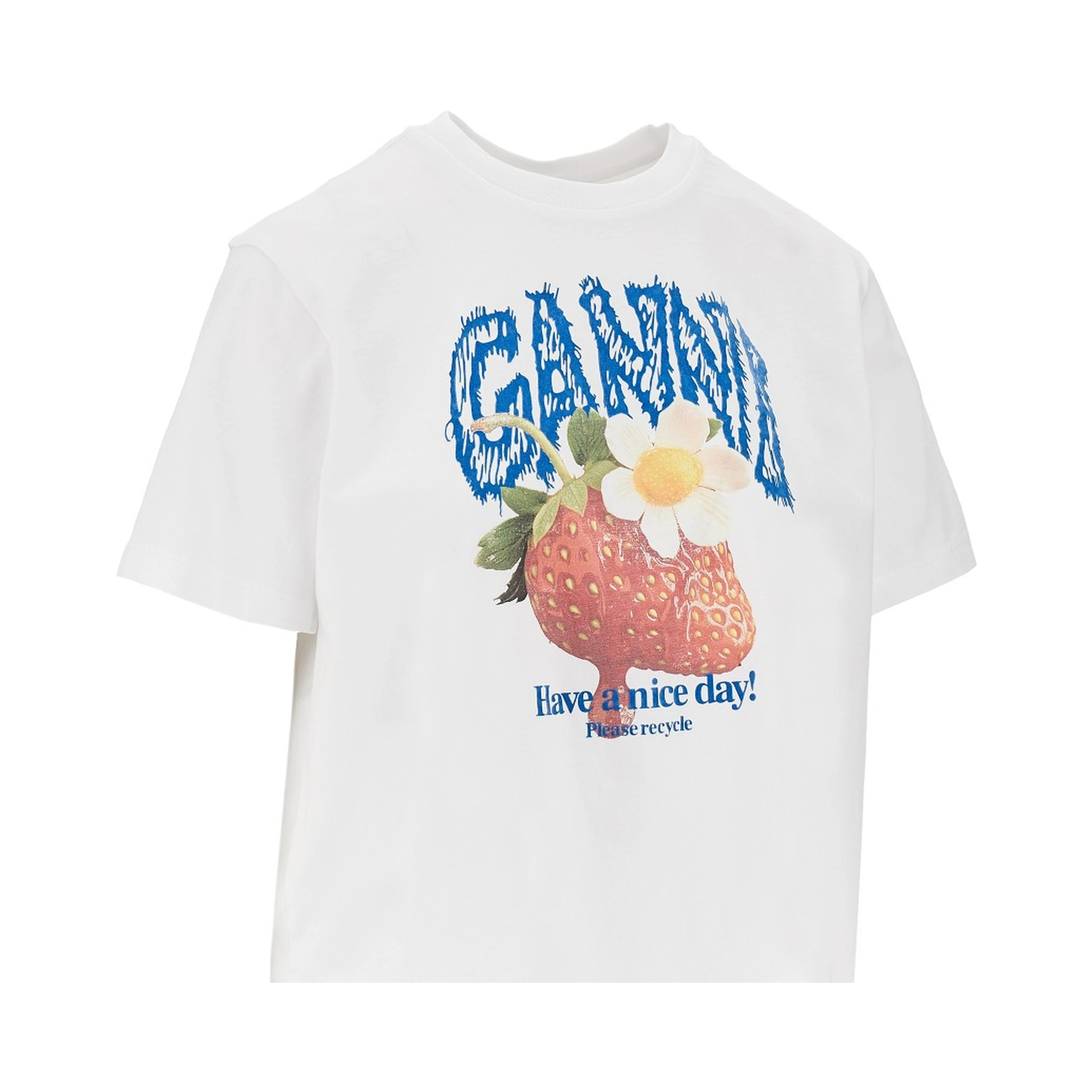 Cotton T-shirt with 'Strawberry' print