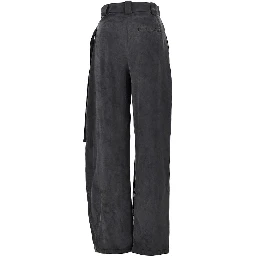 Wrap-over twill pants