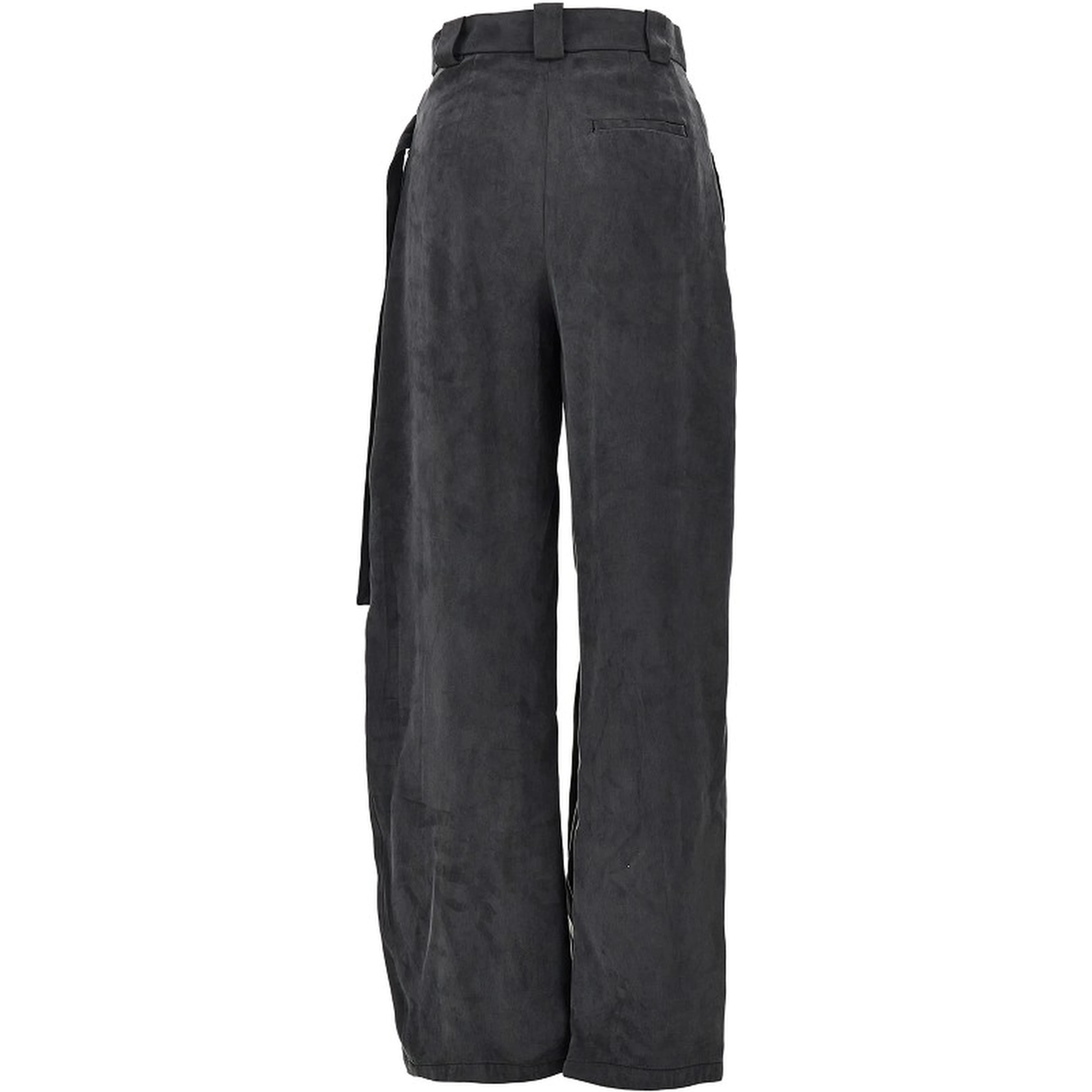 Wrap-over twill pants