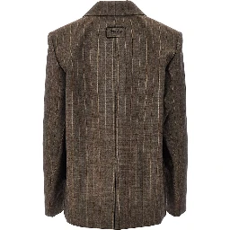 Wool jacket with pinstriped motif