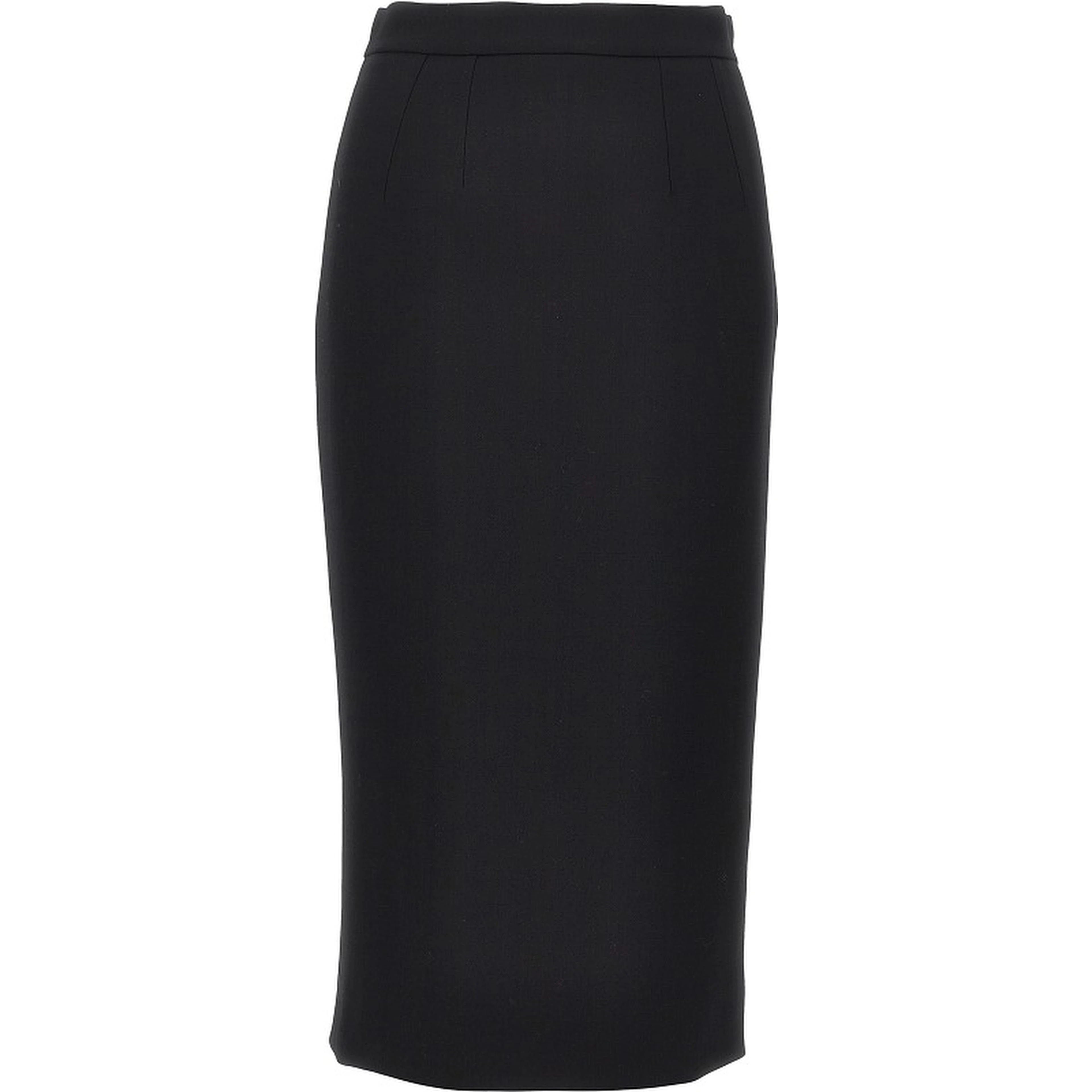 Stretch wool midi skirt