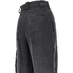 Wrap-over twill pants