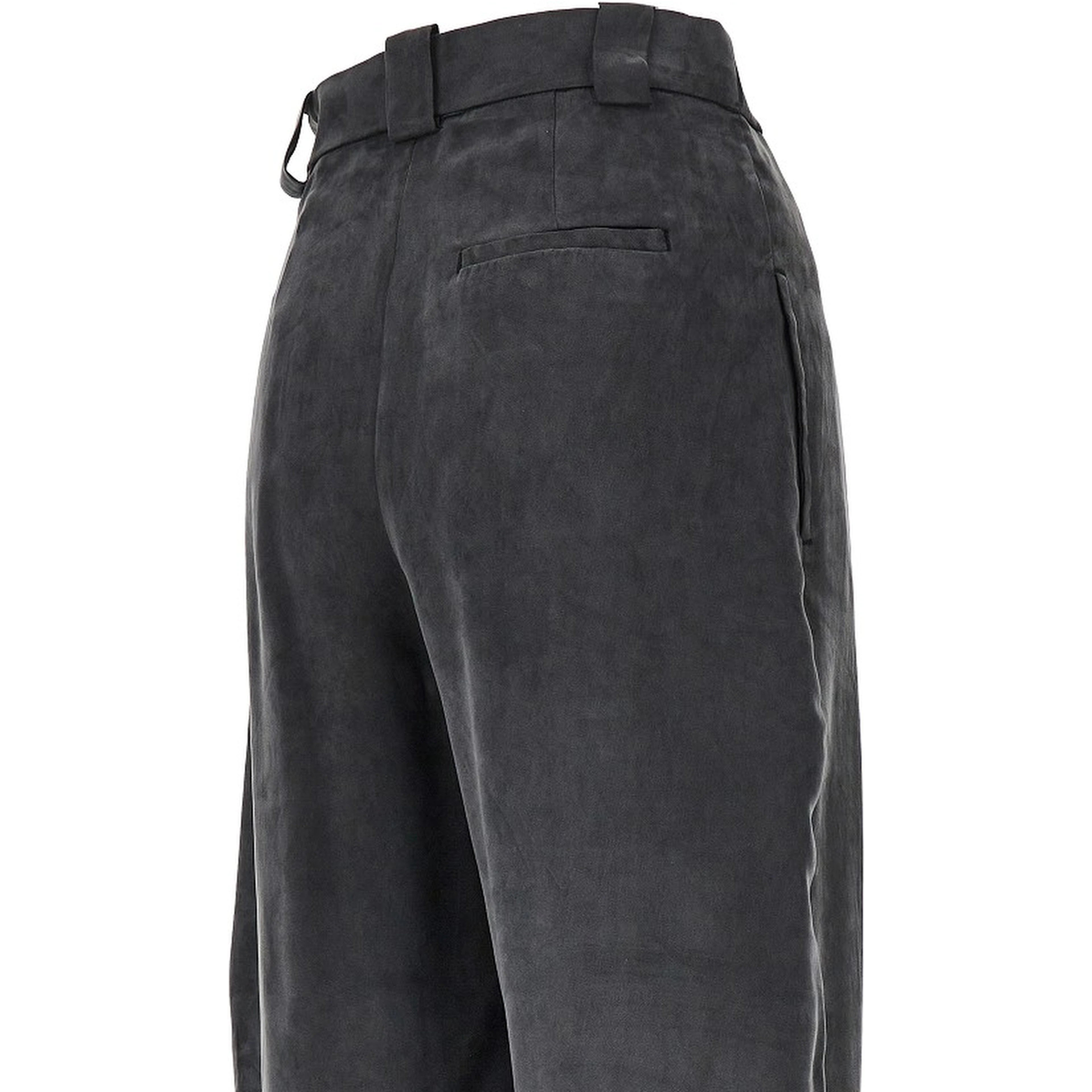 Wrap-over twill pants