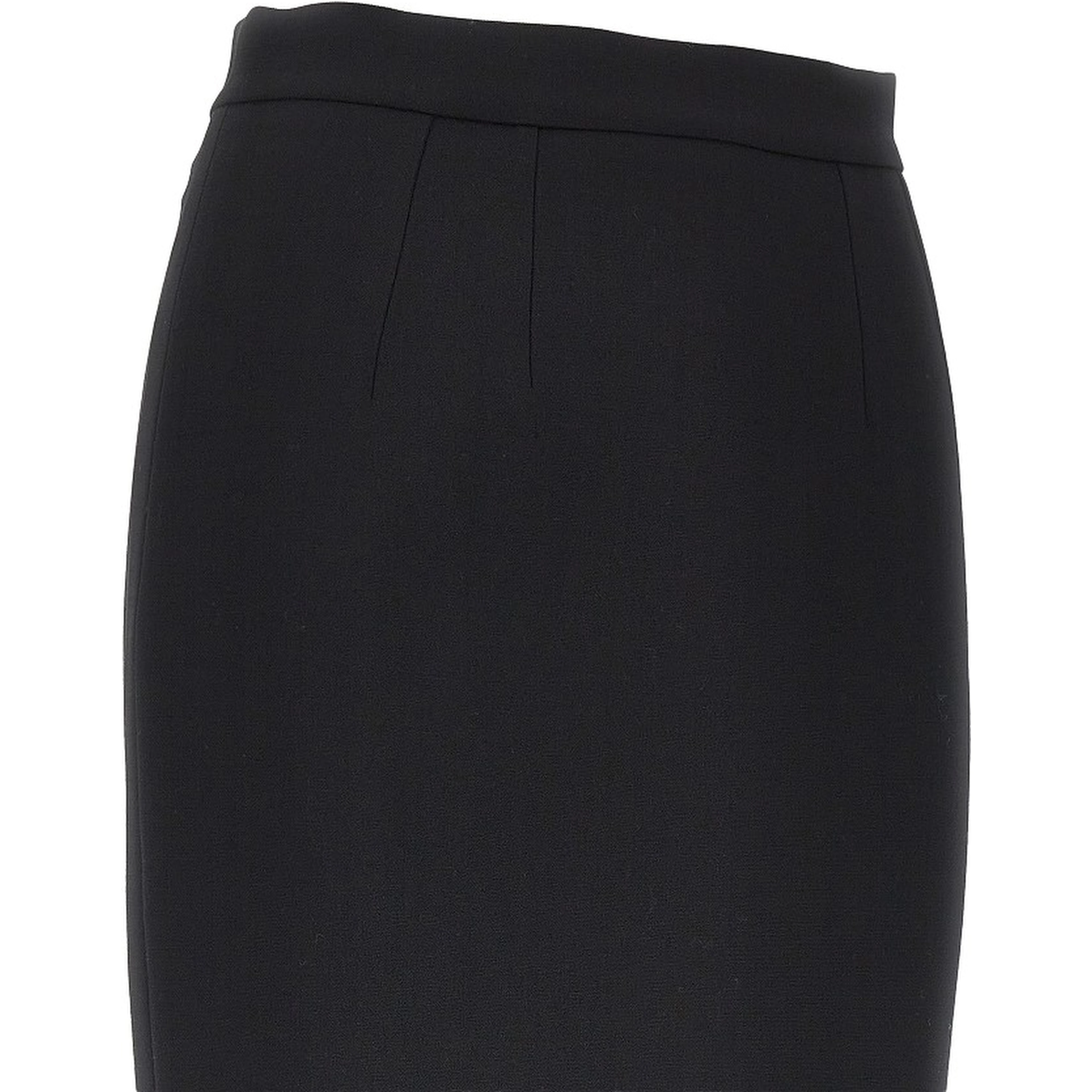 Stretch wool midi skirt