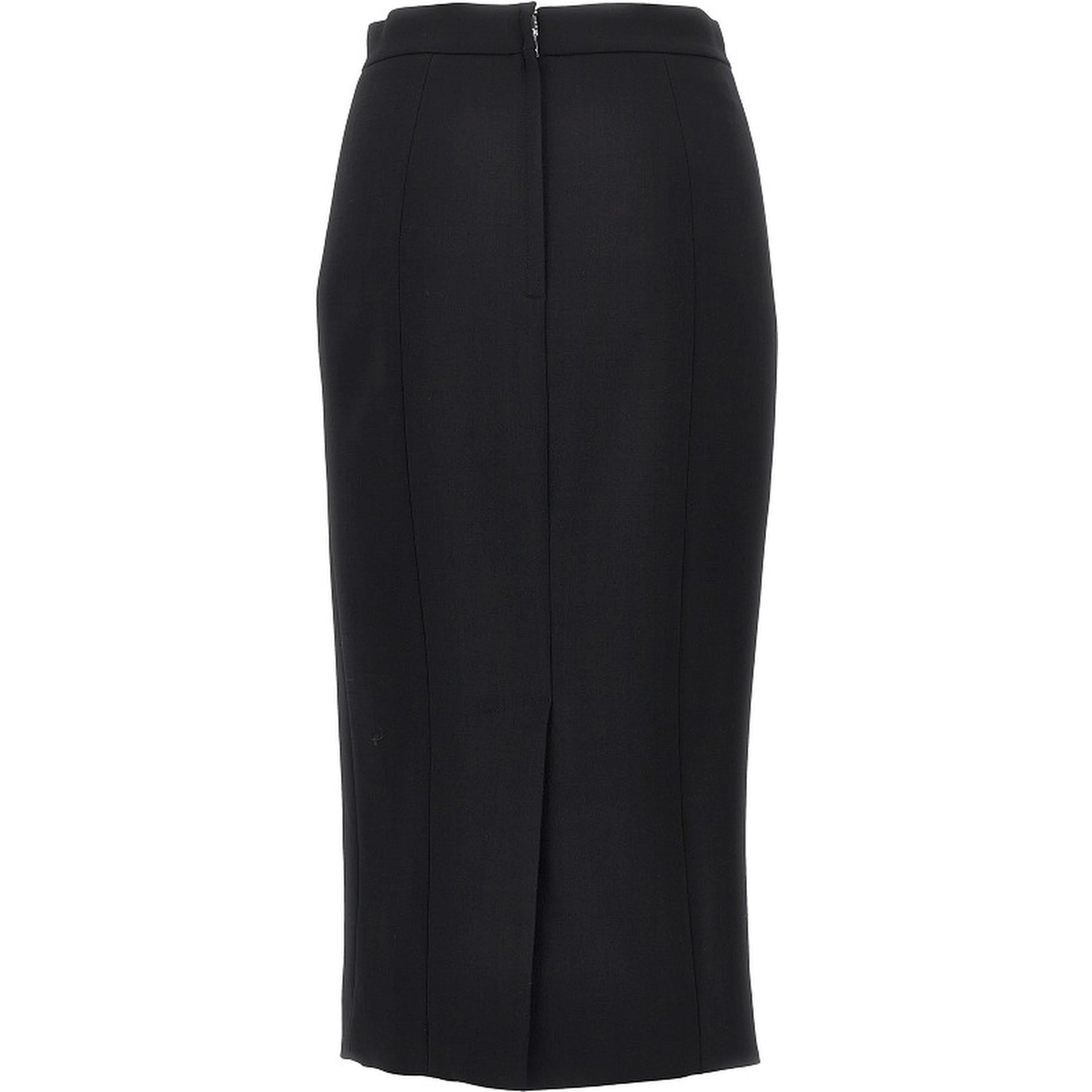 Stretch wool midi skirt