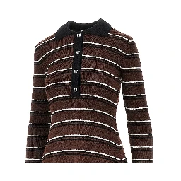 Knitted short dress with striped motif