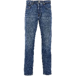 Cotton denim tapered fit jeans