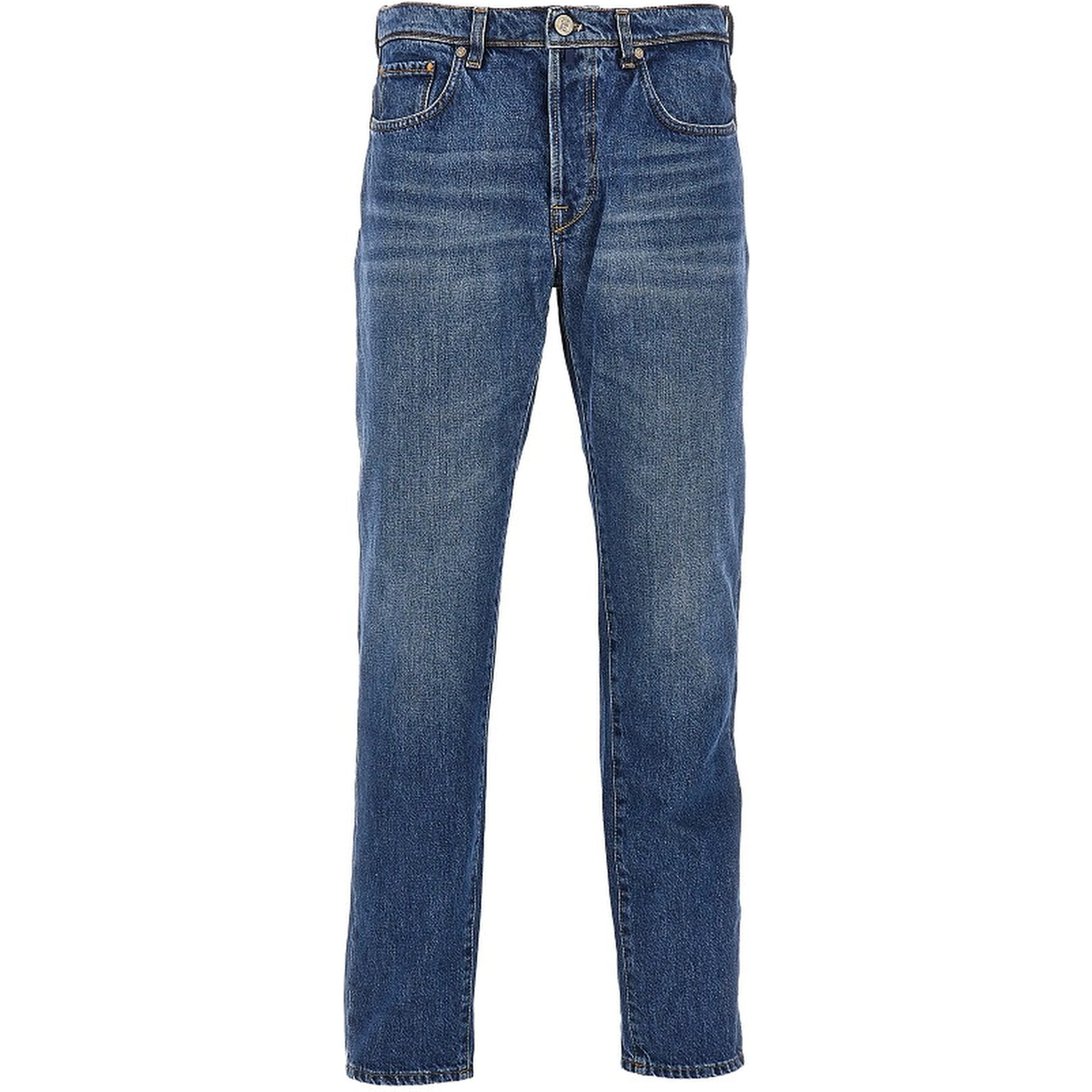 Cotton denim tapered fit jeans
