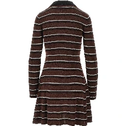 Knitted short dress with striped motif