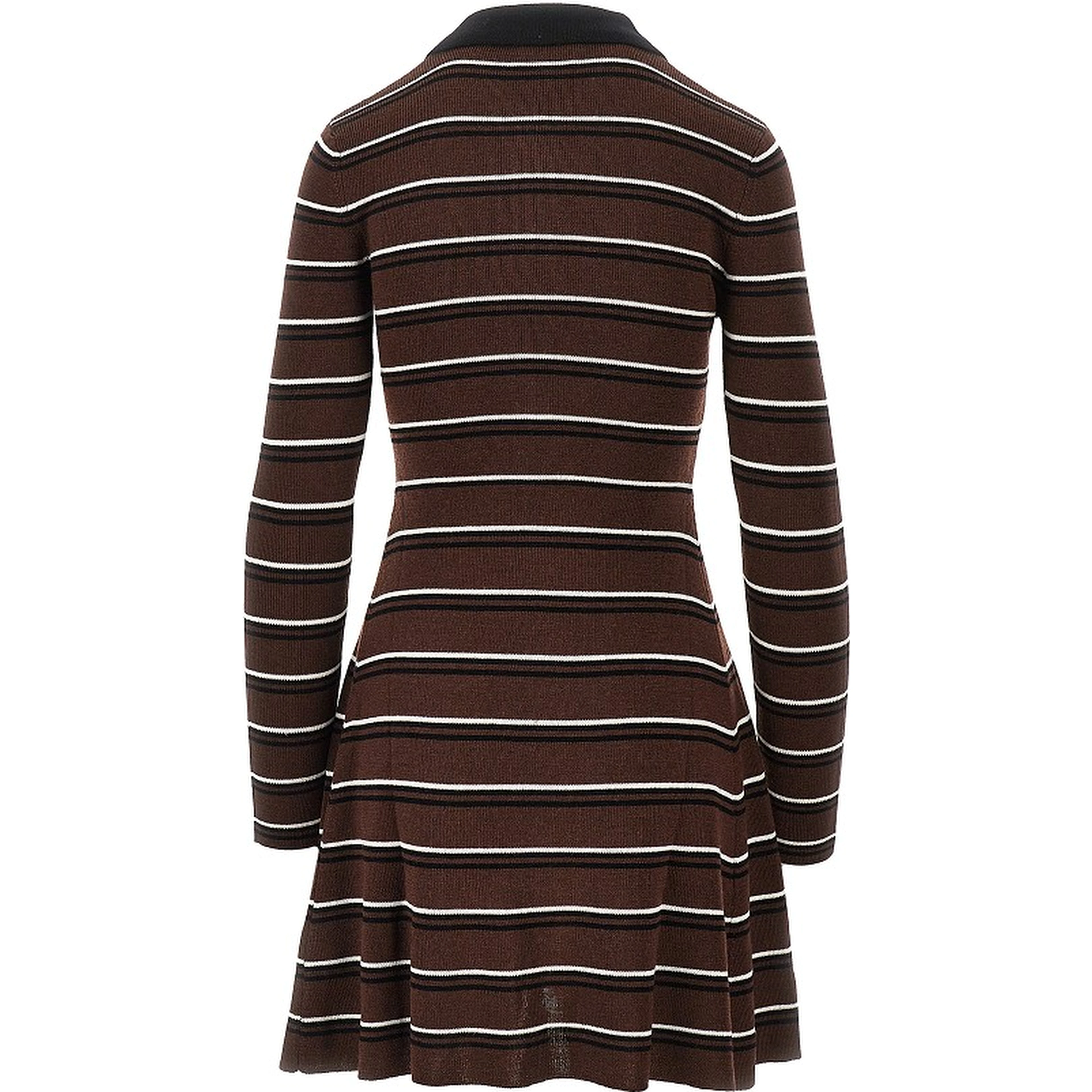 Knitted short dress with striped motif