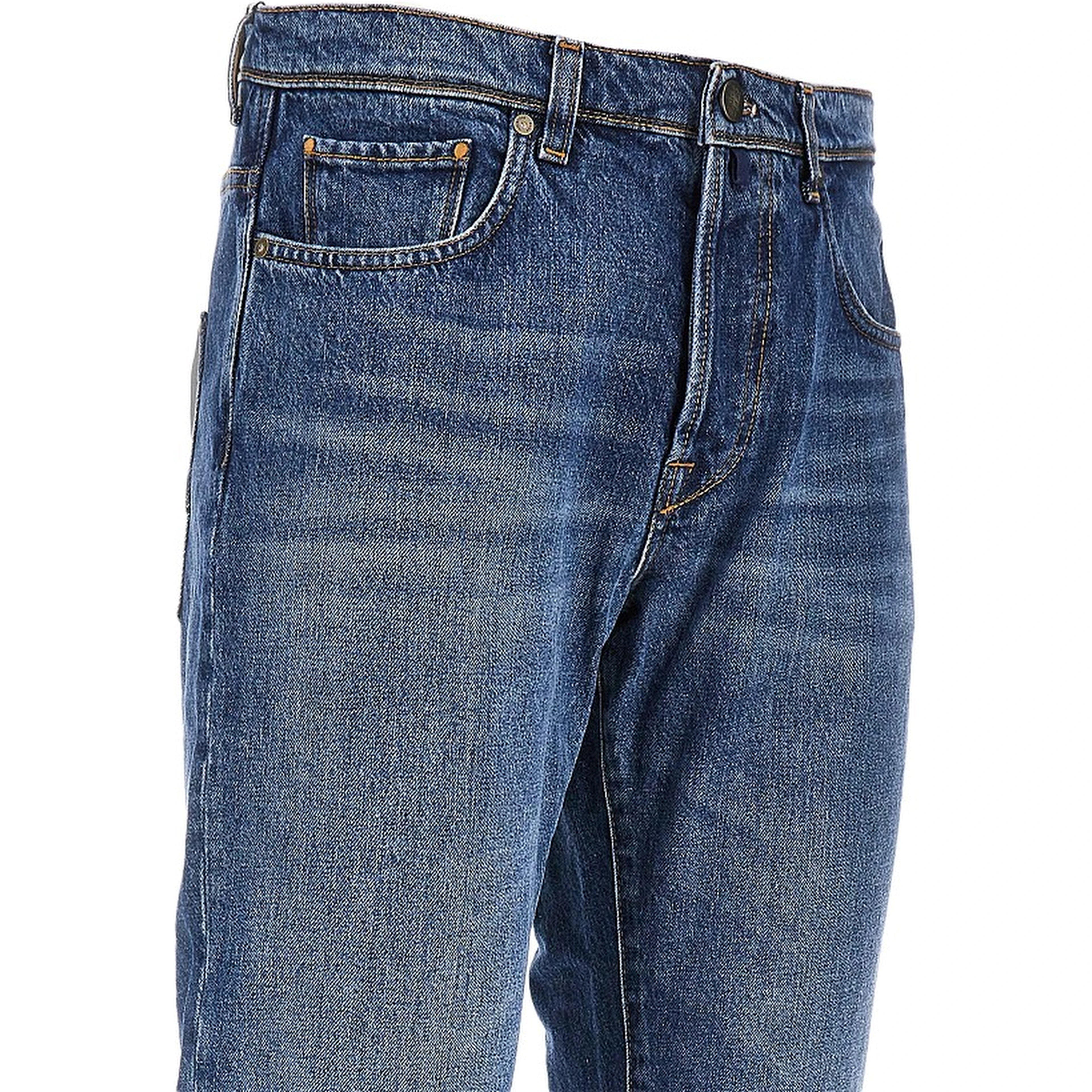 Cotton denim tapered fit jeans