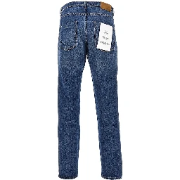 Cotton denim tapered fit jeans