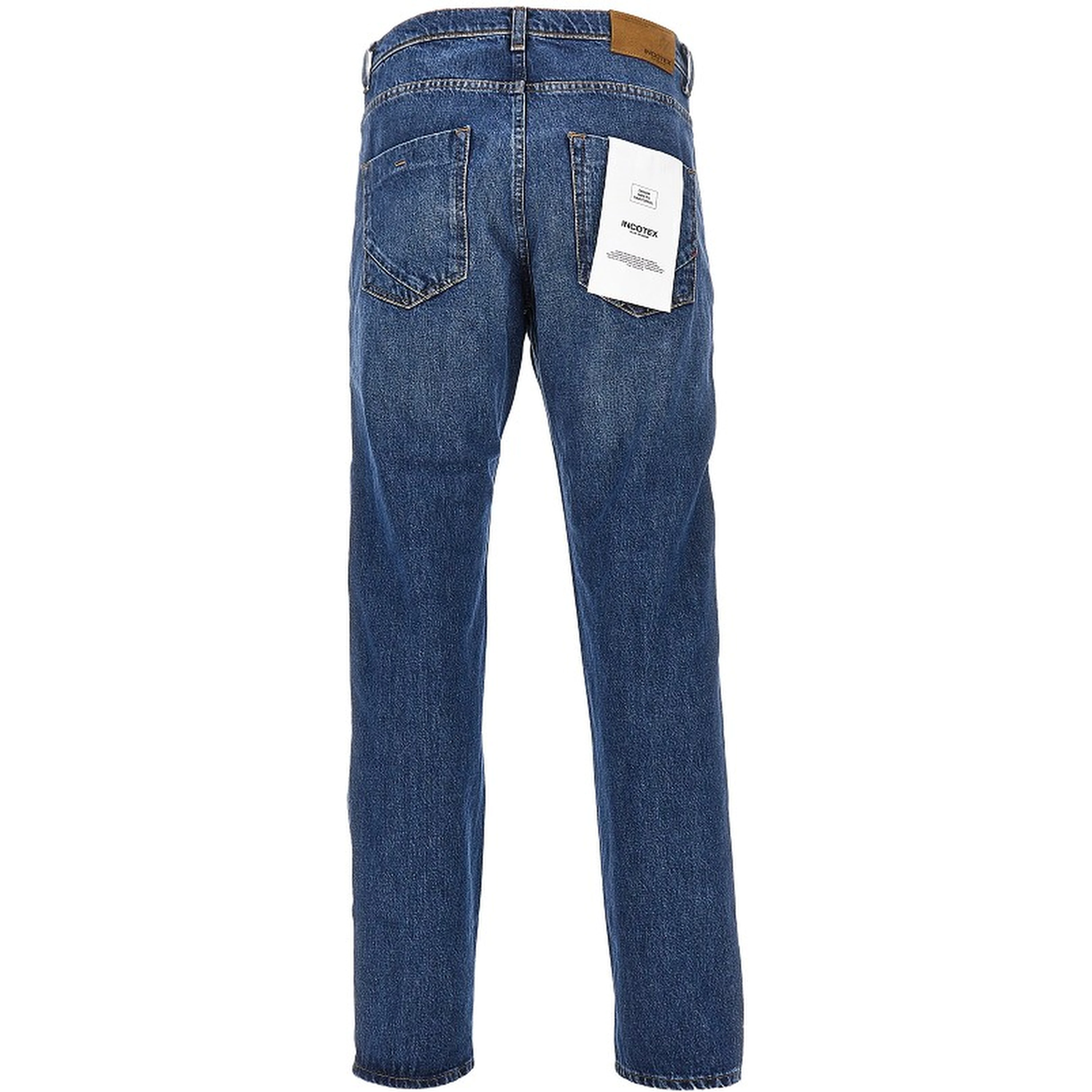 Cotton denim tapered fit jeans
