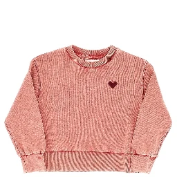 Crewneck cotton sweathsirt with washed effect