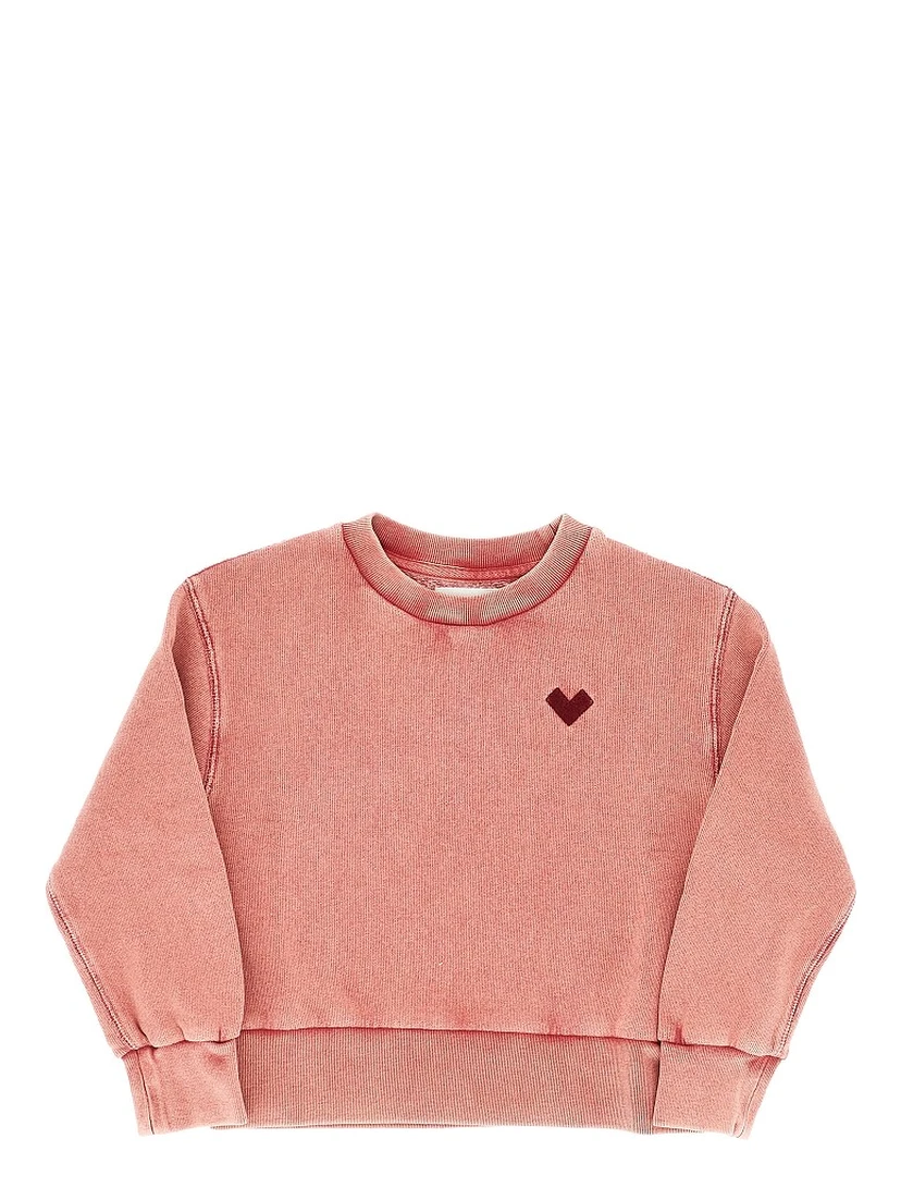 Crewneck cotton sweathsirt with washed effect