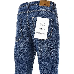 Cotton denim tapered fit jeans