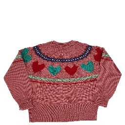 Hearts motif wool-blend sweater
