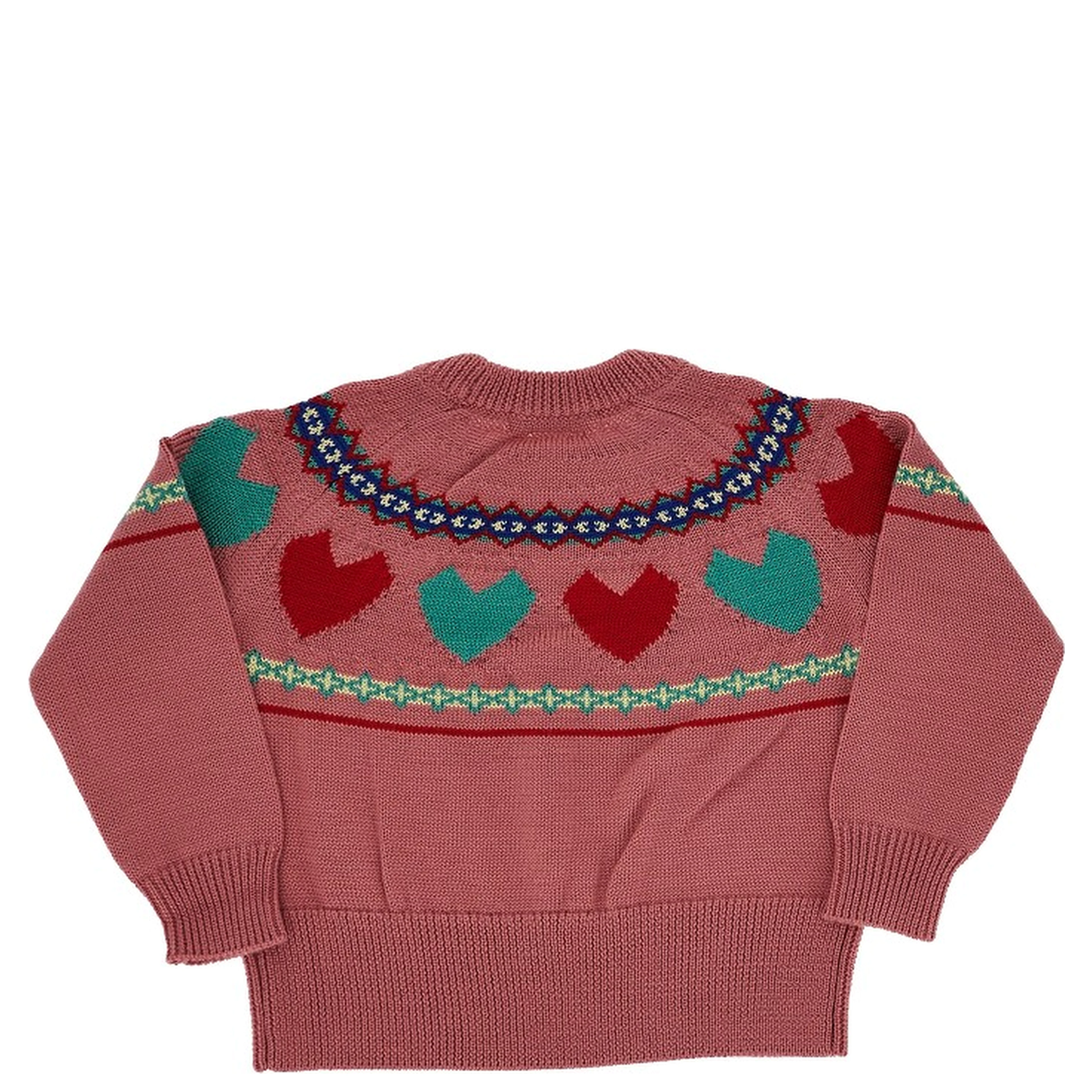Hearts motif wool-blend sweater
