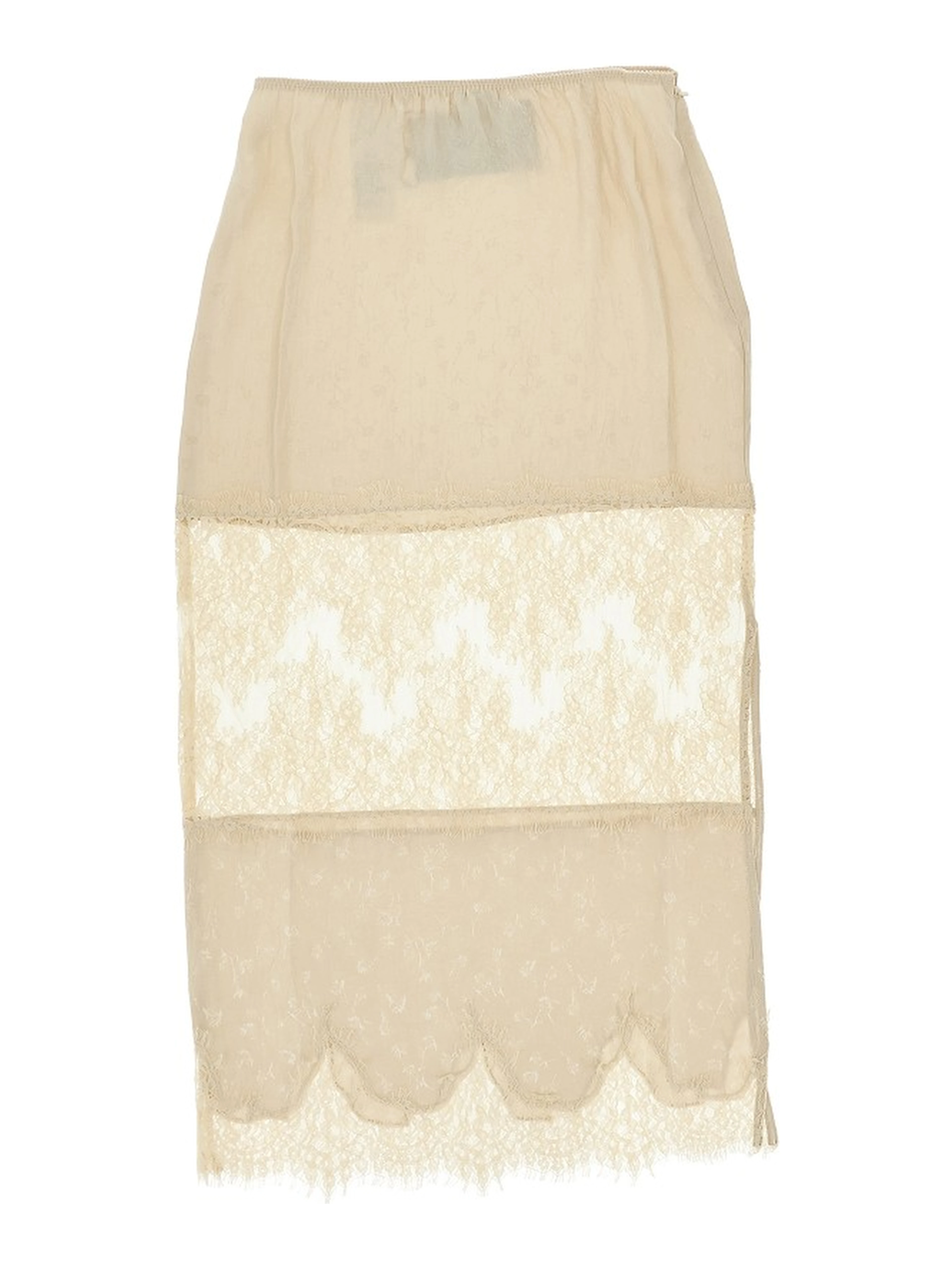 Jacquard and lace midi skirt