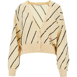 Knitted cardigan with logo embroidery