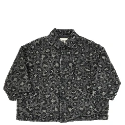 Quilted denim jacket with print