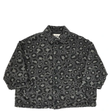 Quilted denim jacket with print