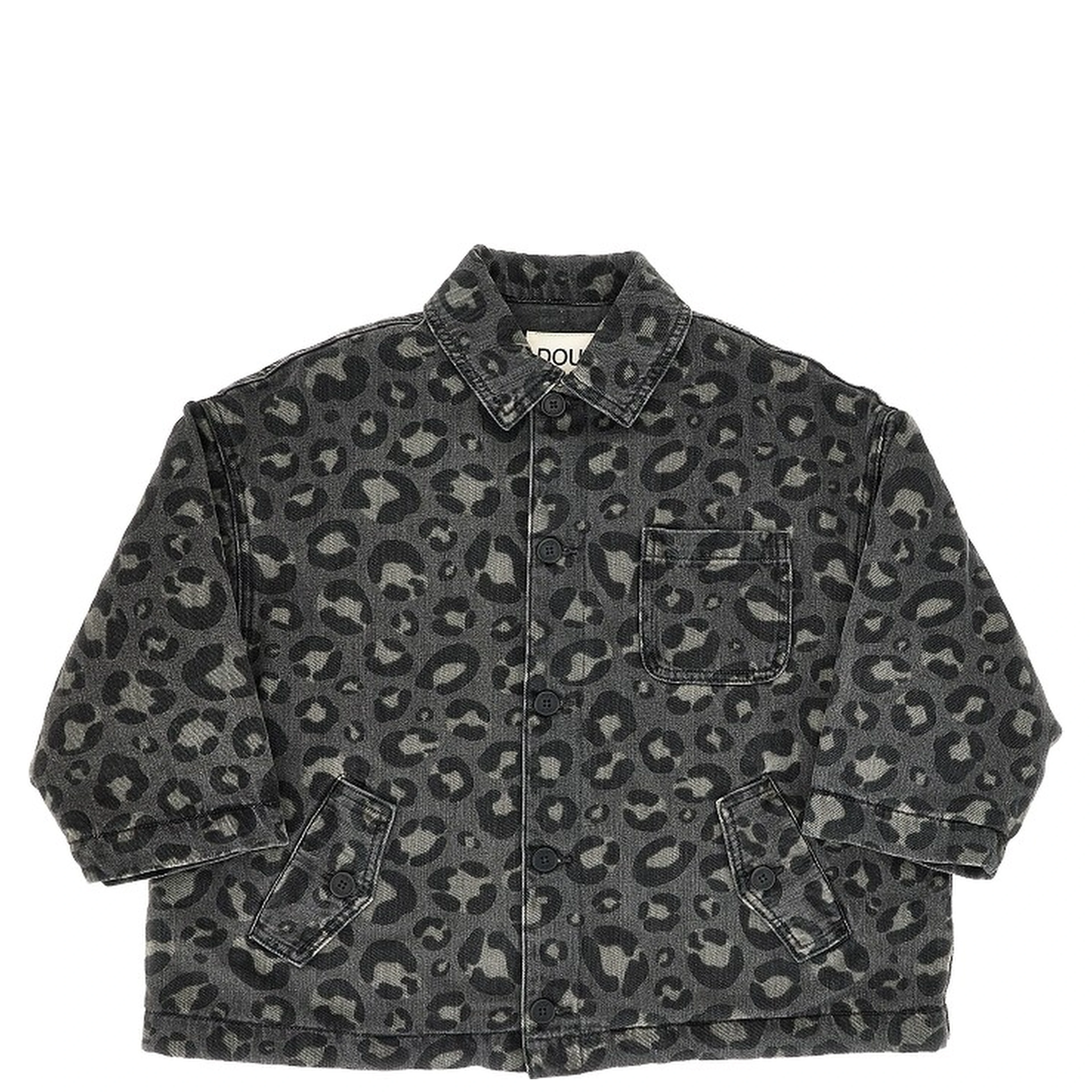 Quilted denim jacket with print