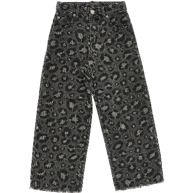 Denim pants with spotted print