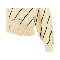 Knitted cardigan with logo embroidery