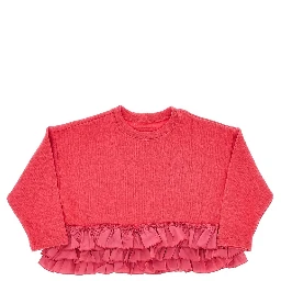 Ruffled cotton-blend sweater