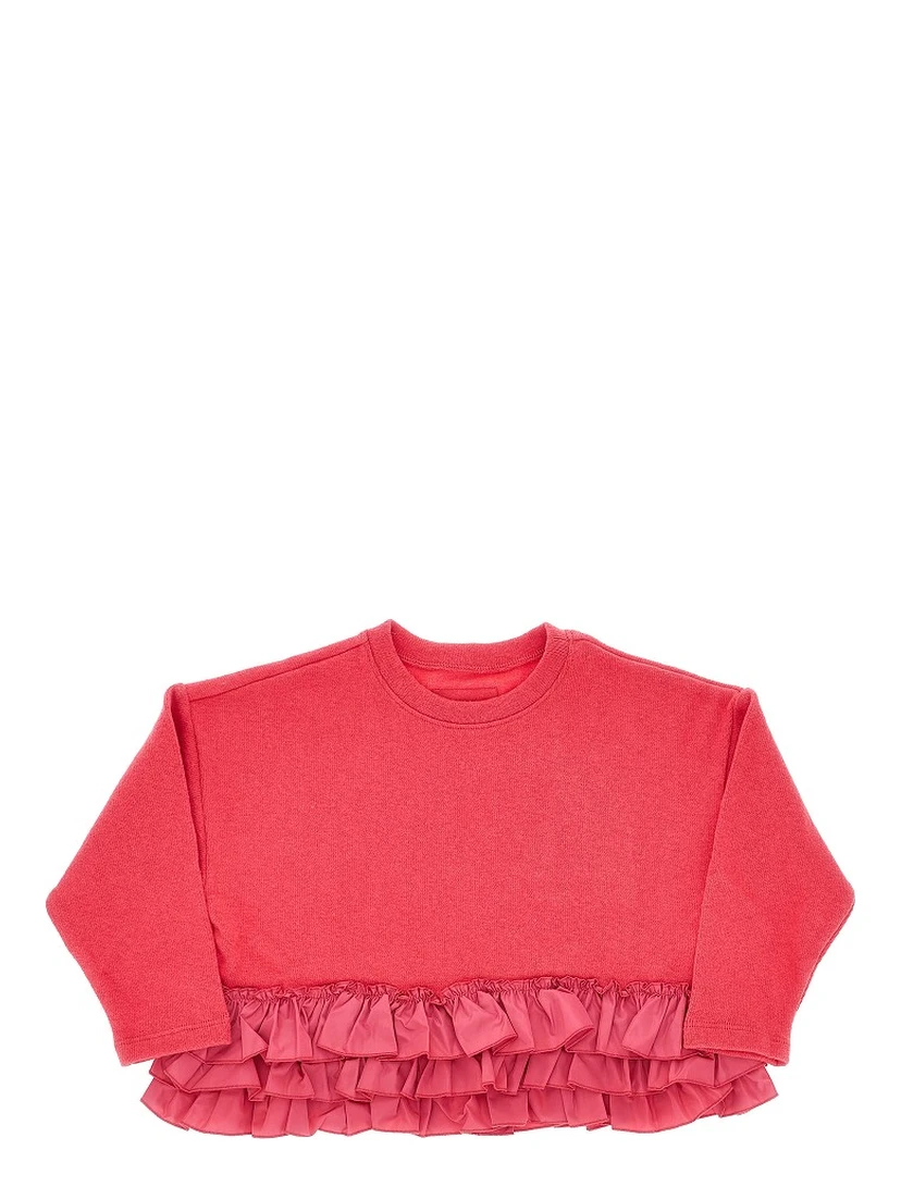 Ruffled cotton-blend sweater