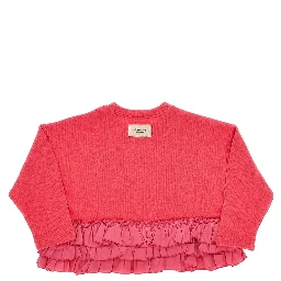 Ruffled cotton-blend sweater