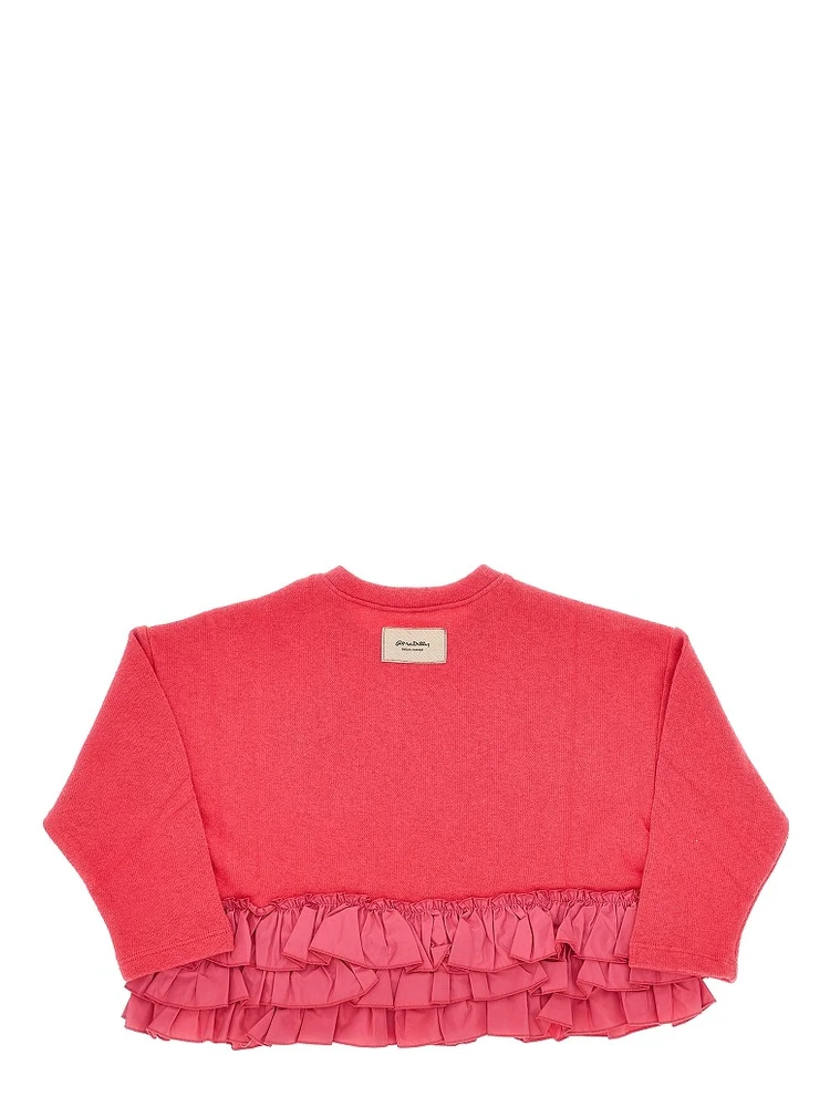 Ruffled cotton-blend sweater alternative