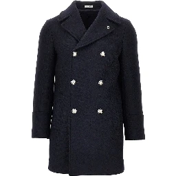 Wool-blend double-breasted peacoat