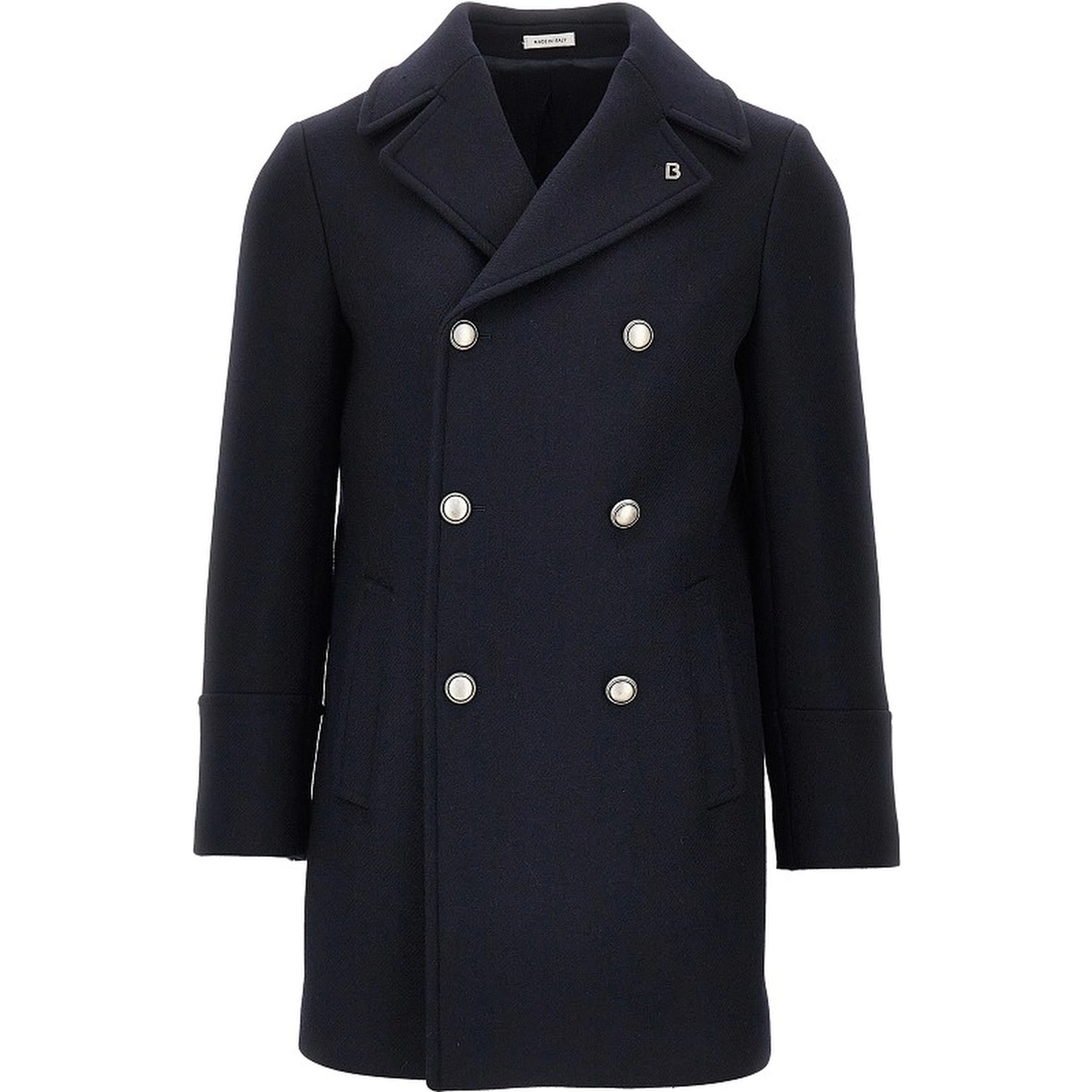 Wool-blend double-breasted peacoat