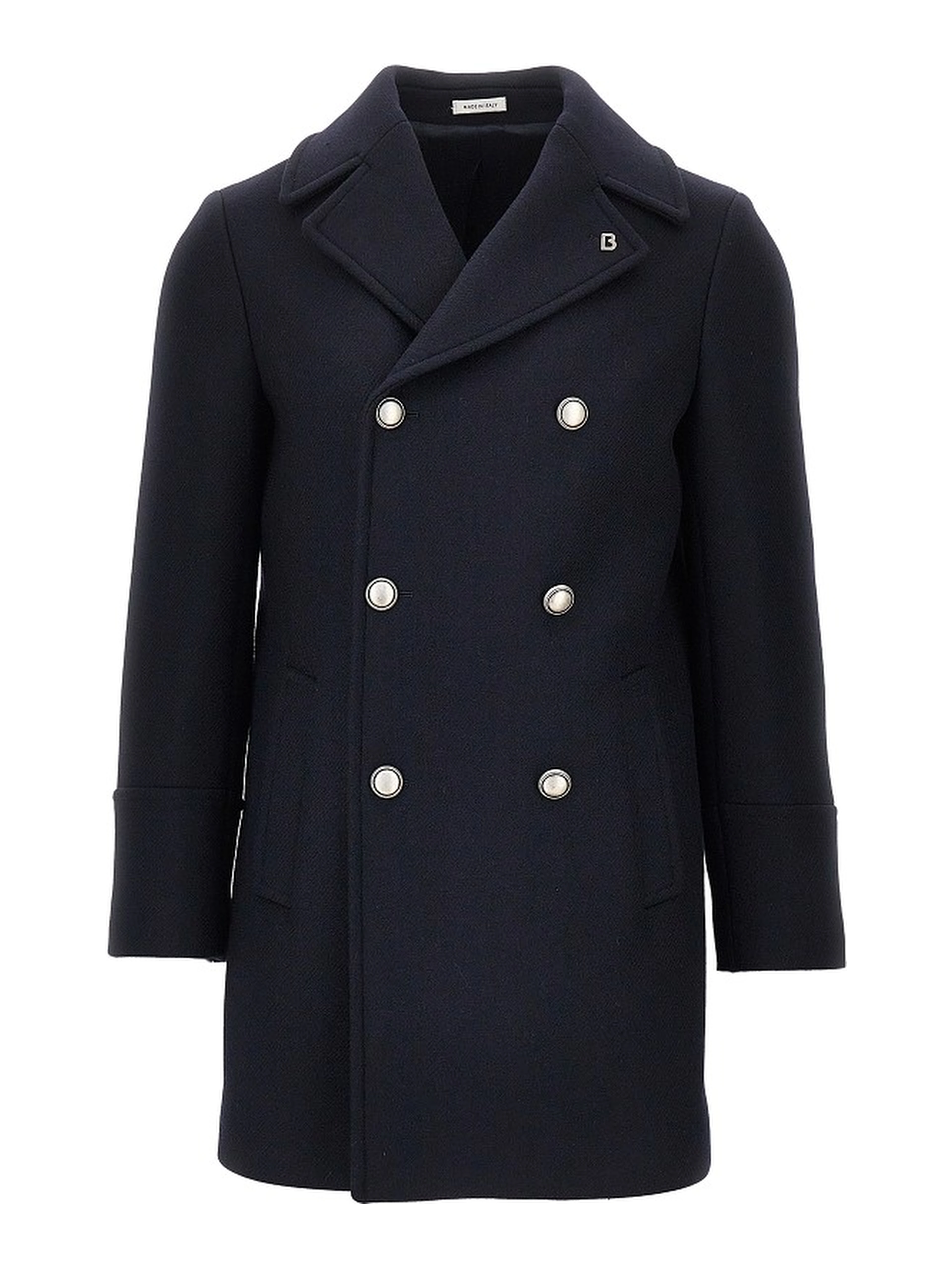 Wool-blend double-breasted peacoat