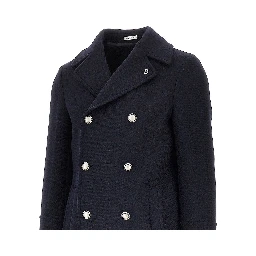 Wool-blend double-breasted peacoat