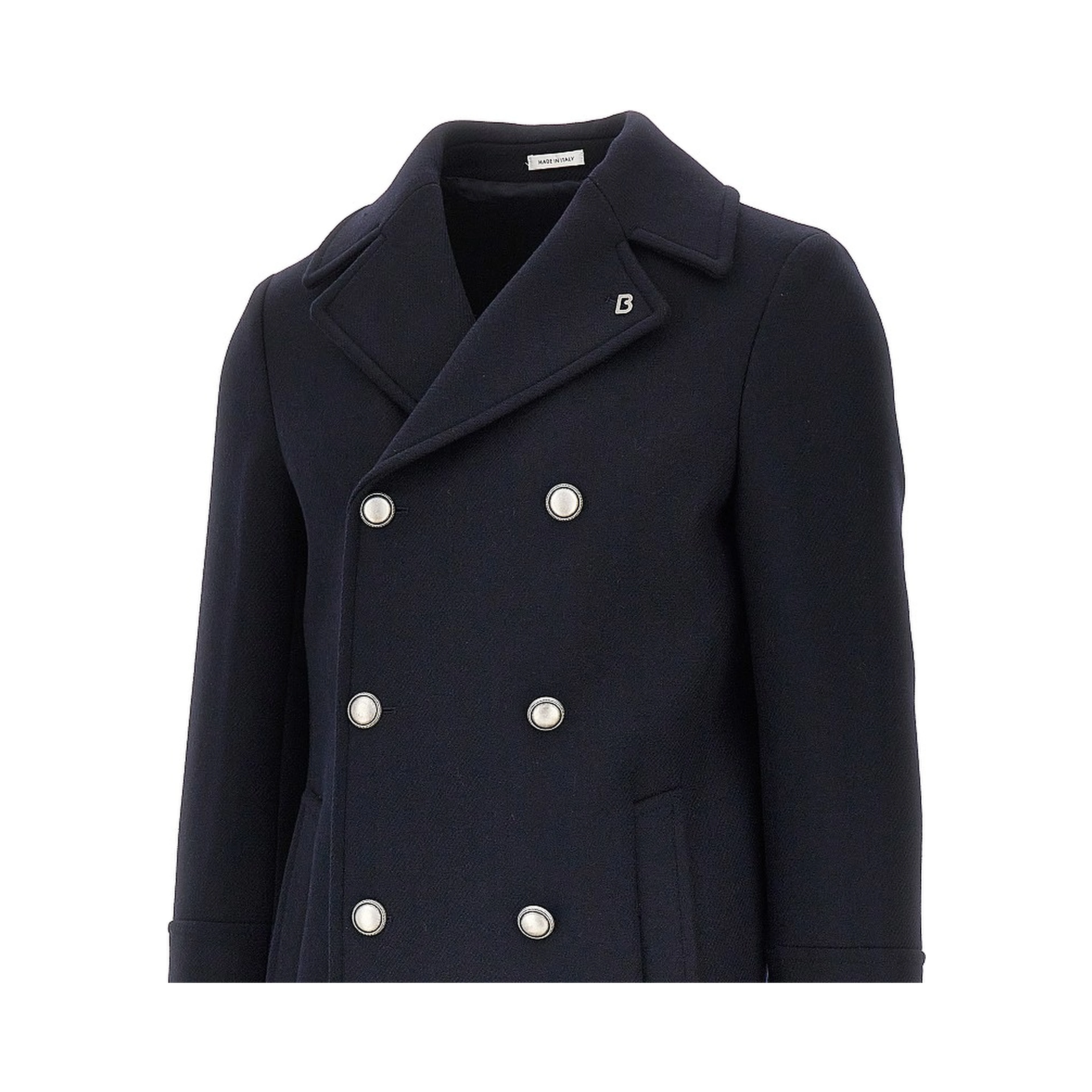 Wool-blend double-breasted peacoat