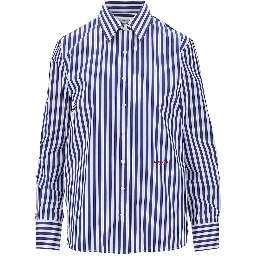 Striped cotton poplin shirt