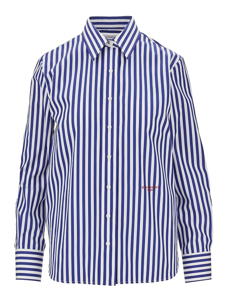 Striped cotton poplin shirt