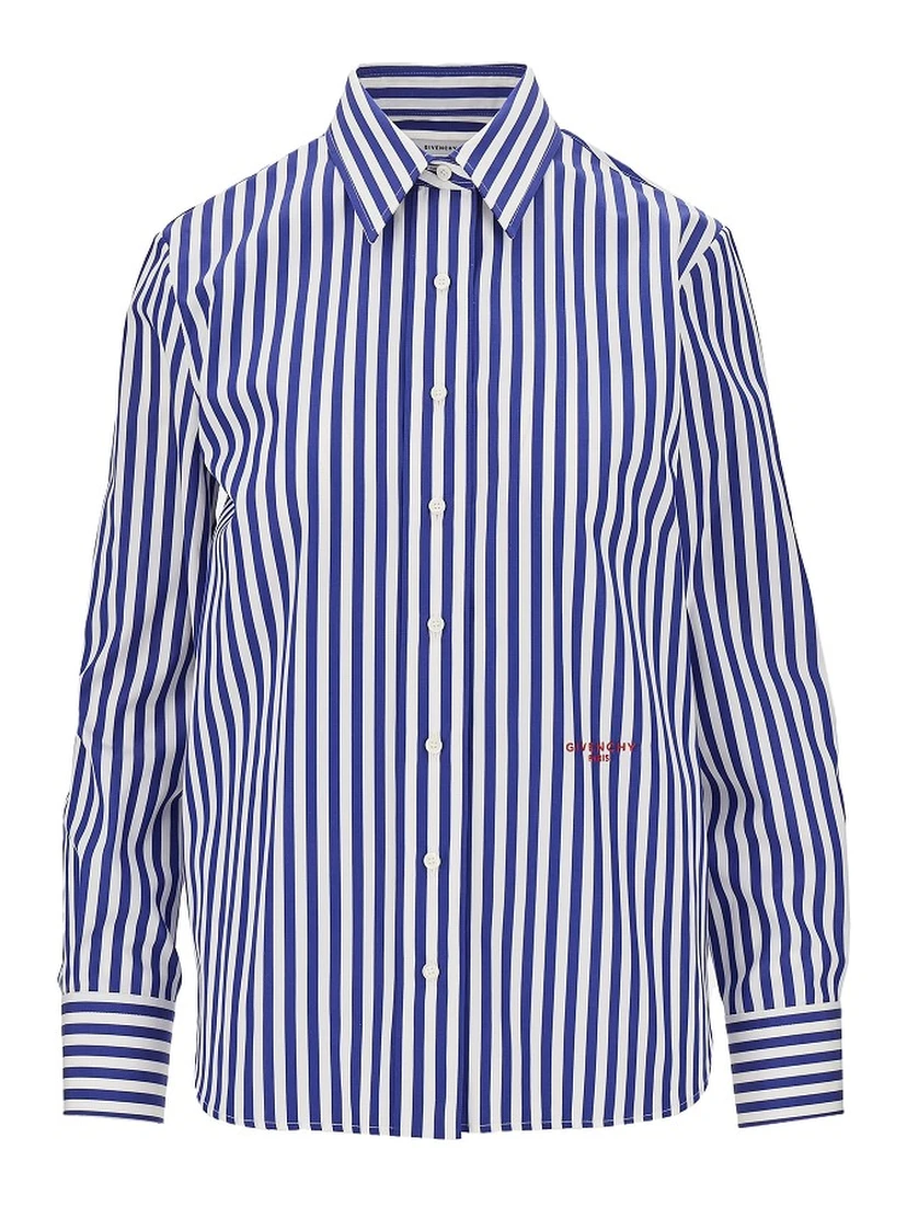Striped cotton poplin shirt