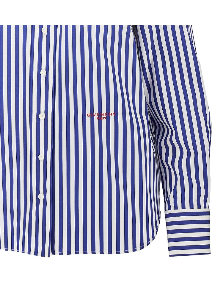 Striped cotton poplin shirt alternative