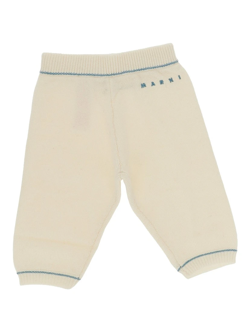Logo embroidery knitted pants