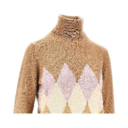 Lozenge cashmere turtleneck sweater