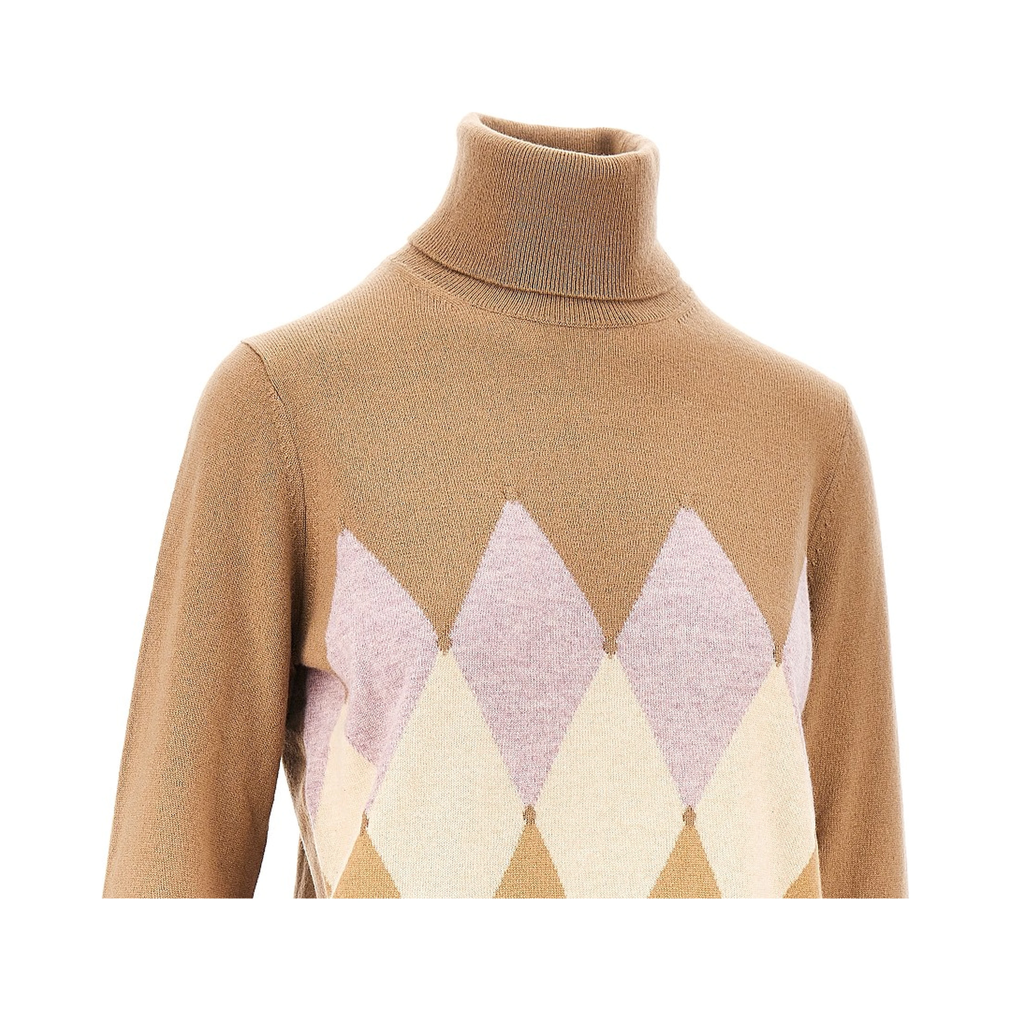 Lozenge cashmere turtleneck sweater