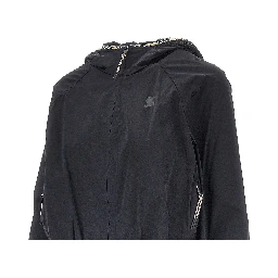Stretch nylon hooded jacket