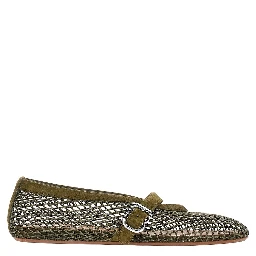 Fishnet ballerina flats